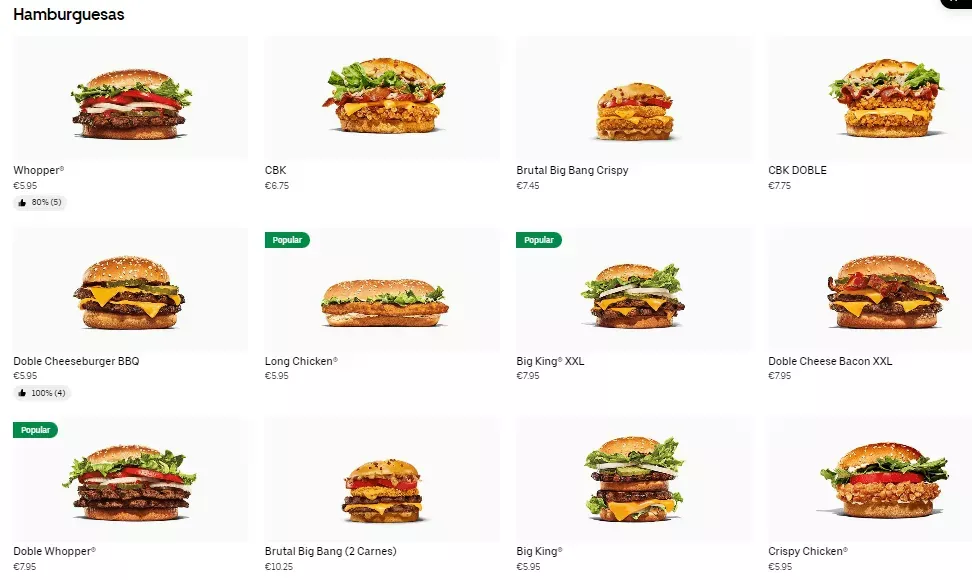 Burger king men&uacute; y Precios &ndash; Especiales