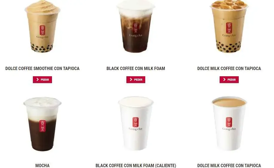 Gong Cha Menú Serie De Café