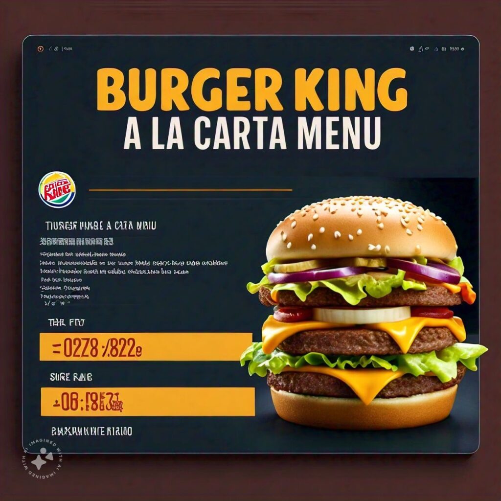  Burger King A La Carta Menú Precios  