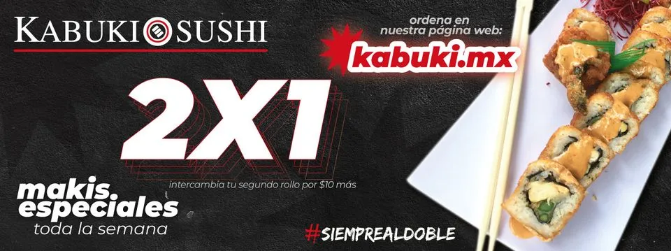 kabuki Sushi menu 2&times;1 Makis Especiales 