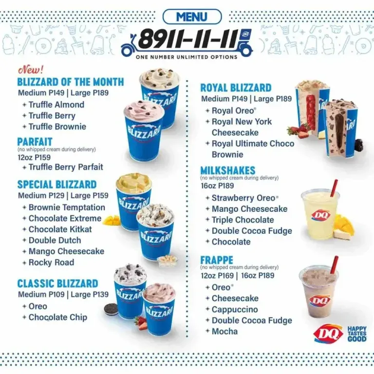 Dairy Queen Menú